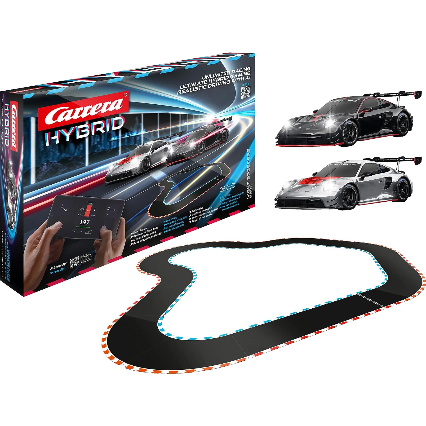 Carrera Hybrid Racing Set Night Speeders Spielset Slotcar Rennbahn