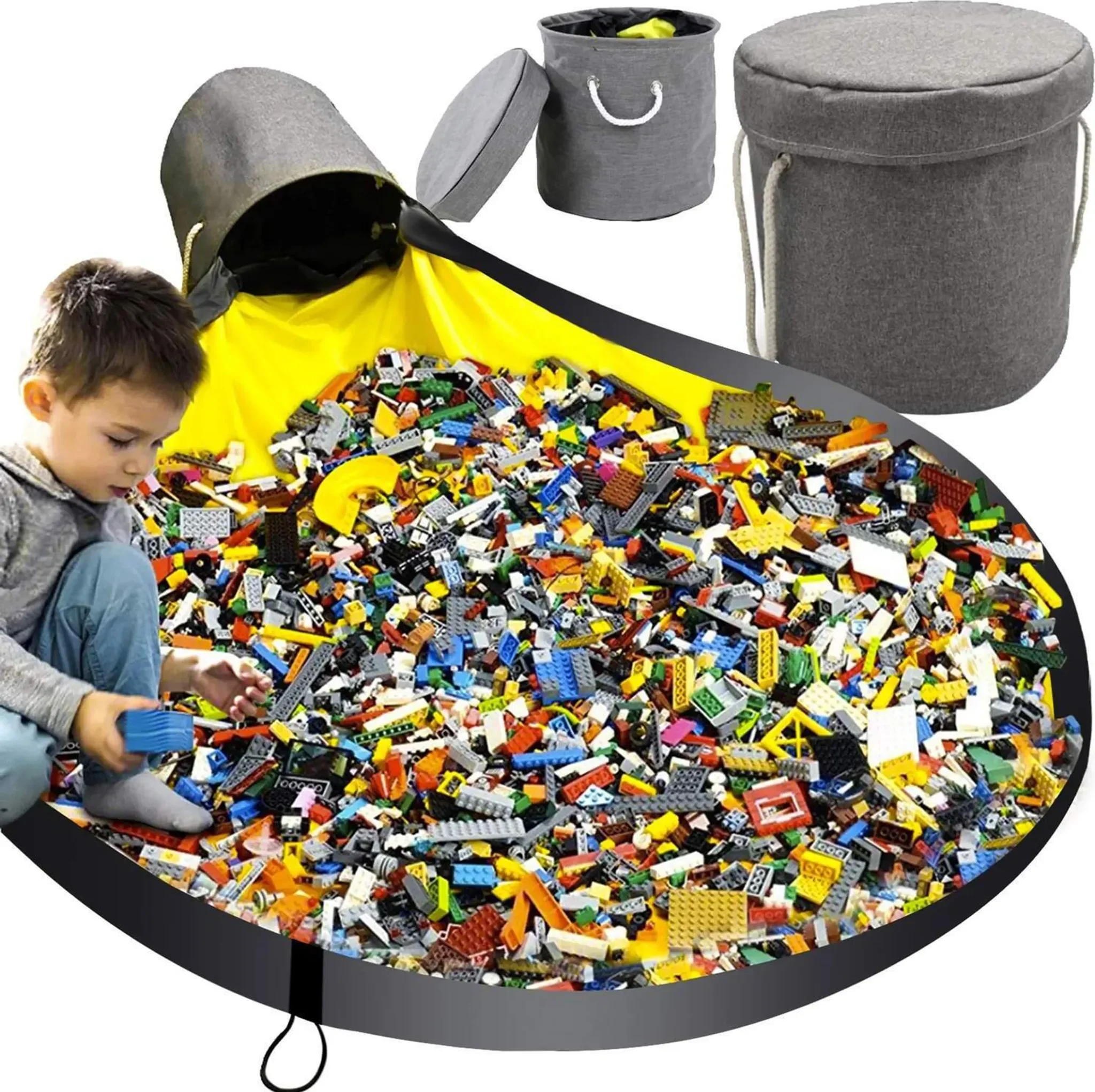 Kruzzel Spielzeugkorb mit Spielmatte – 2-in-1 Aufbewahrung & Spielfläche