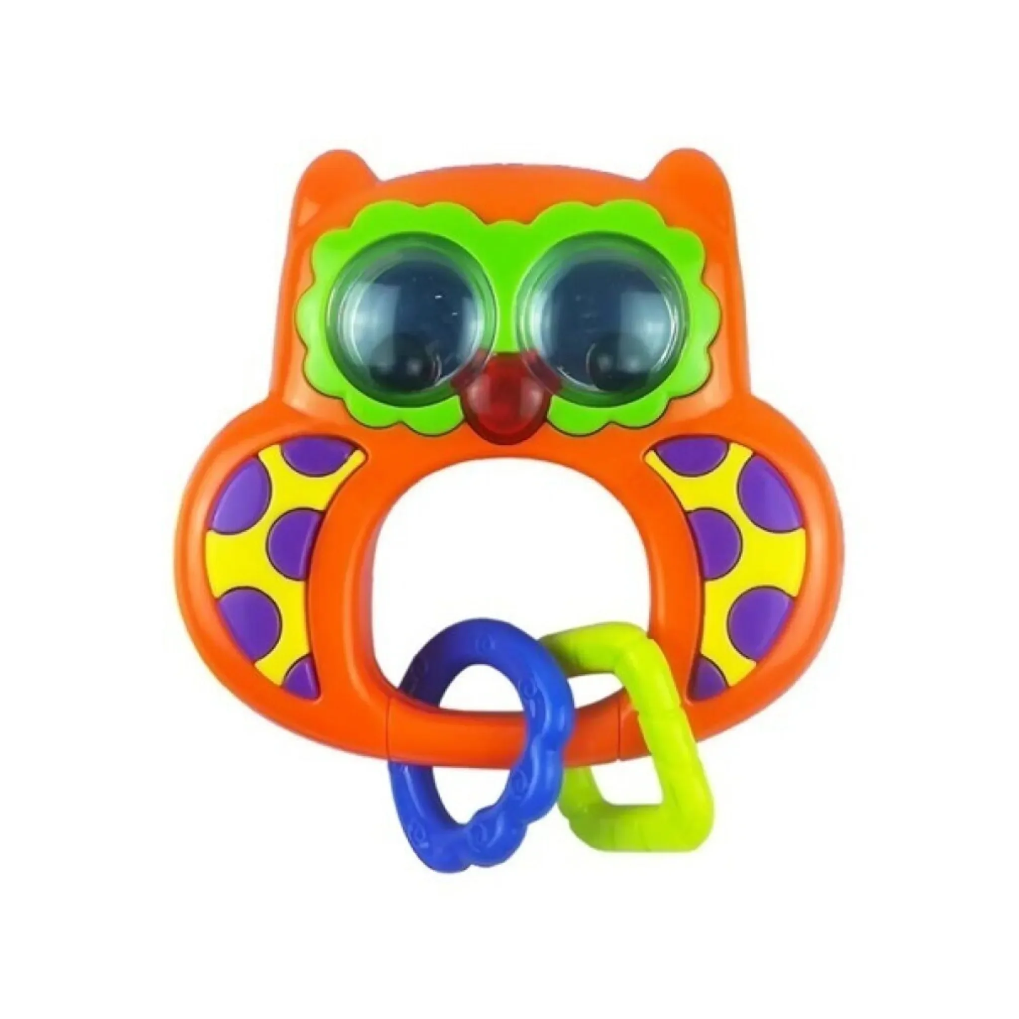 BABY MIX Babyrassel mit Klang – Eule, Orange