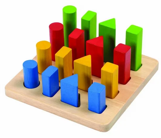 PLANTOYS Lernspiel Geometrie Stifte Holz Lernspielzeug Set